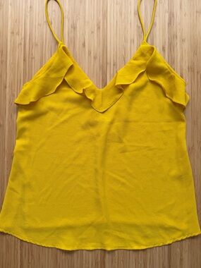 Zara Bright Yellow Ruffle V-Neck Cami